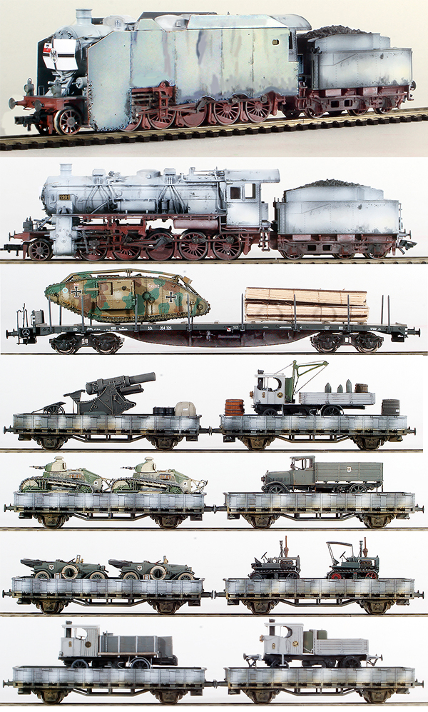REI Models 0037S - German WWI Armored Military Transport Train In Winter Camo